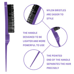 UREELIN bristle brush with pig bristles distributes natural oils for healthier looking hair.