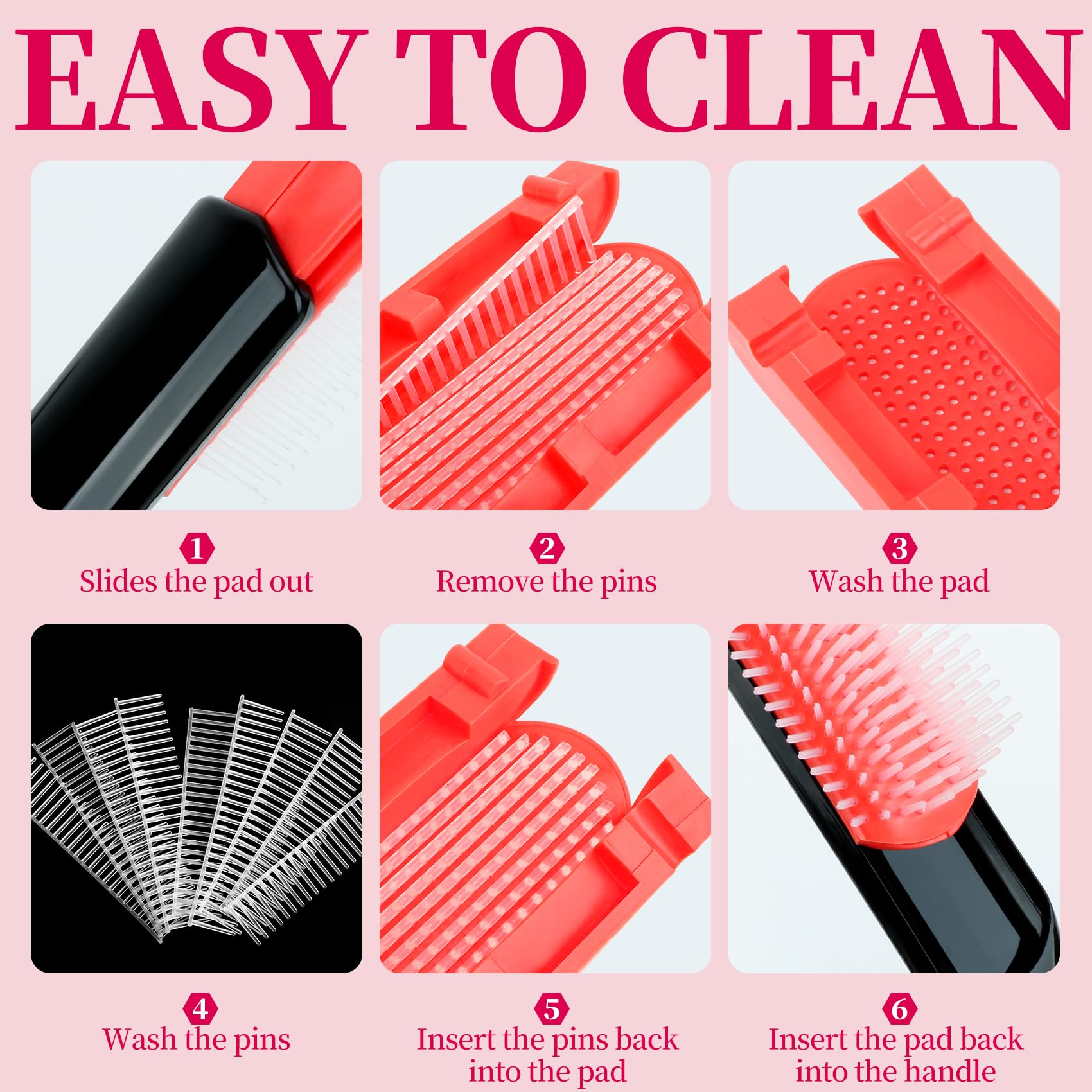UREELIN pink-handle hair brush for ergonomic, comfortable styling sessions.