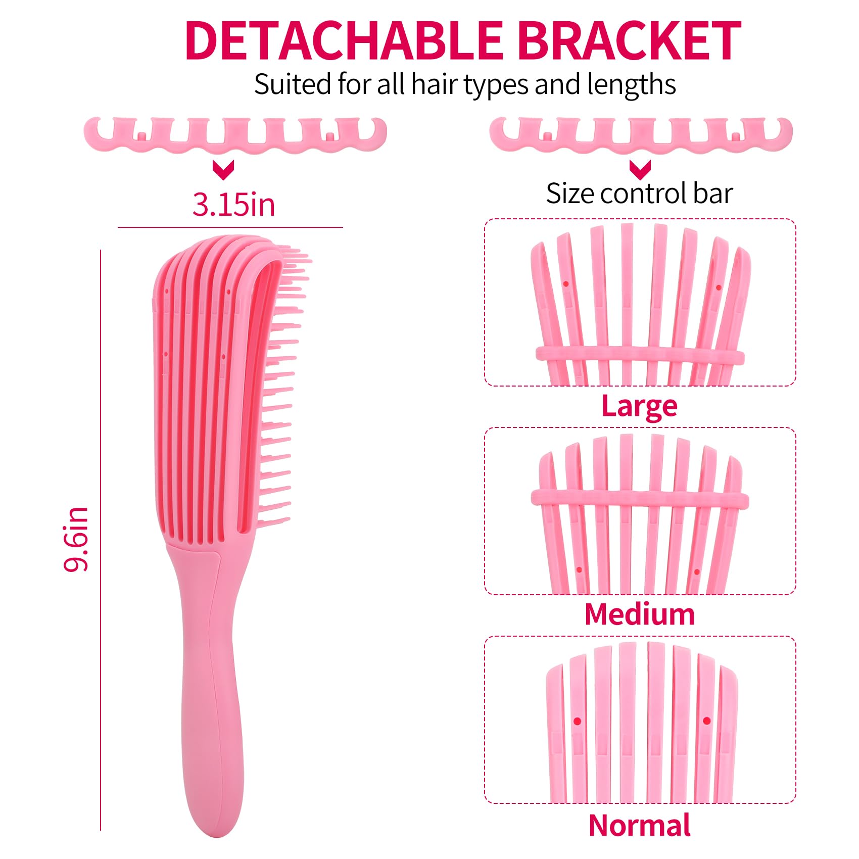 UREELIN wide-tooth comb reduces tangles and protects against breakage.