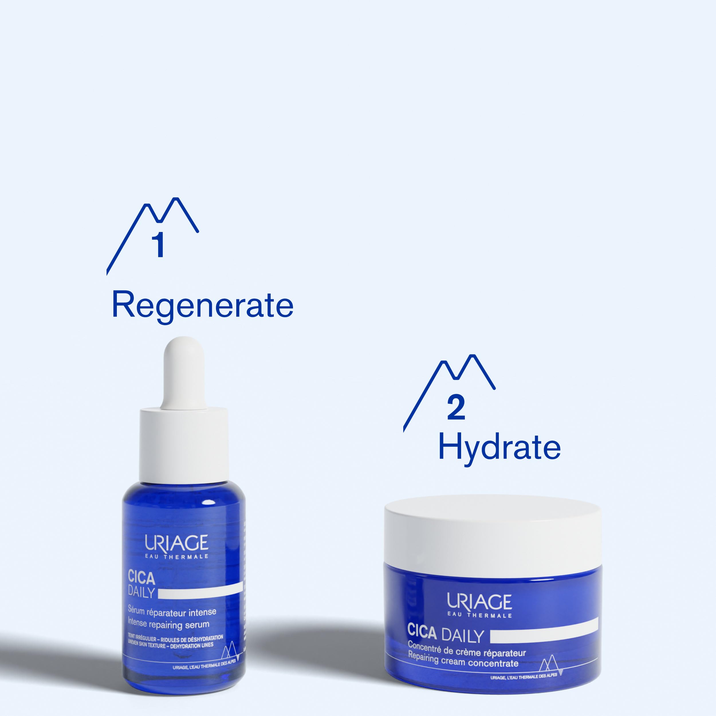 Uriage Cica-Daily-centella illustration shows soothing nourishment for calm skin.