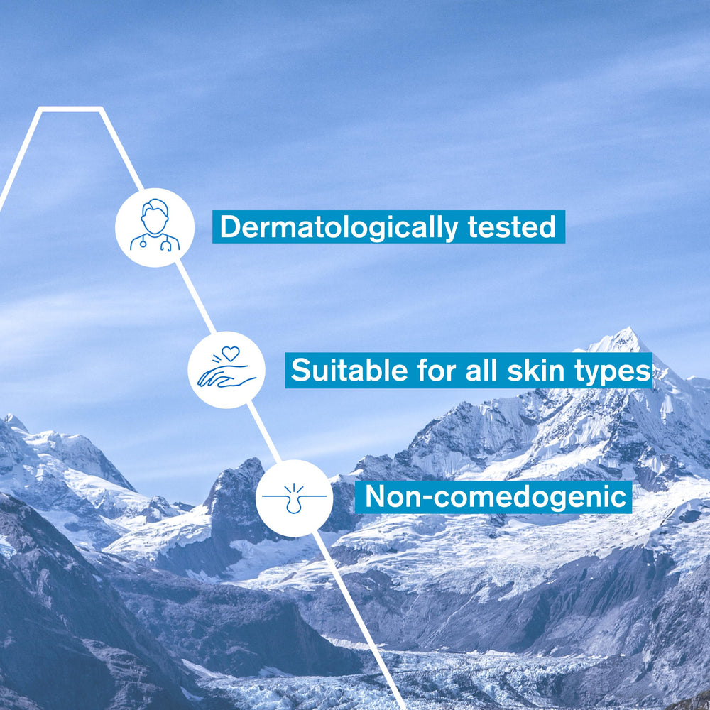 Graphic illustrating 24h hydration from Uriage Rich Water Cream