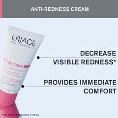 Uriage Roseliane cream swirl texture displays rich hydration for sensitive skin.