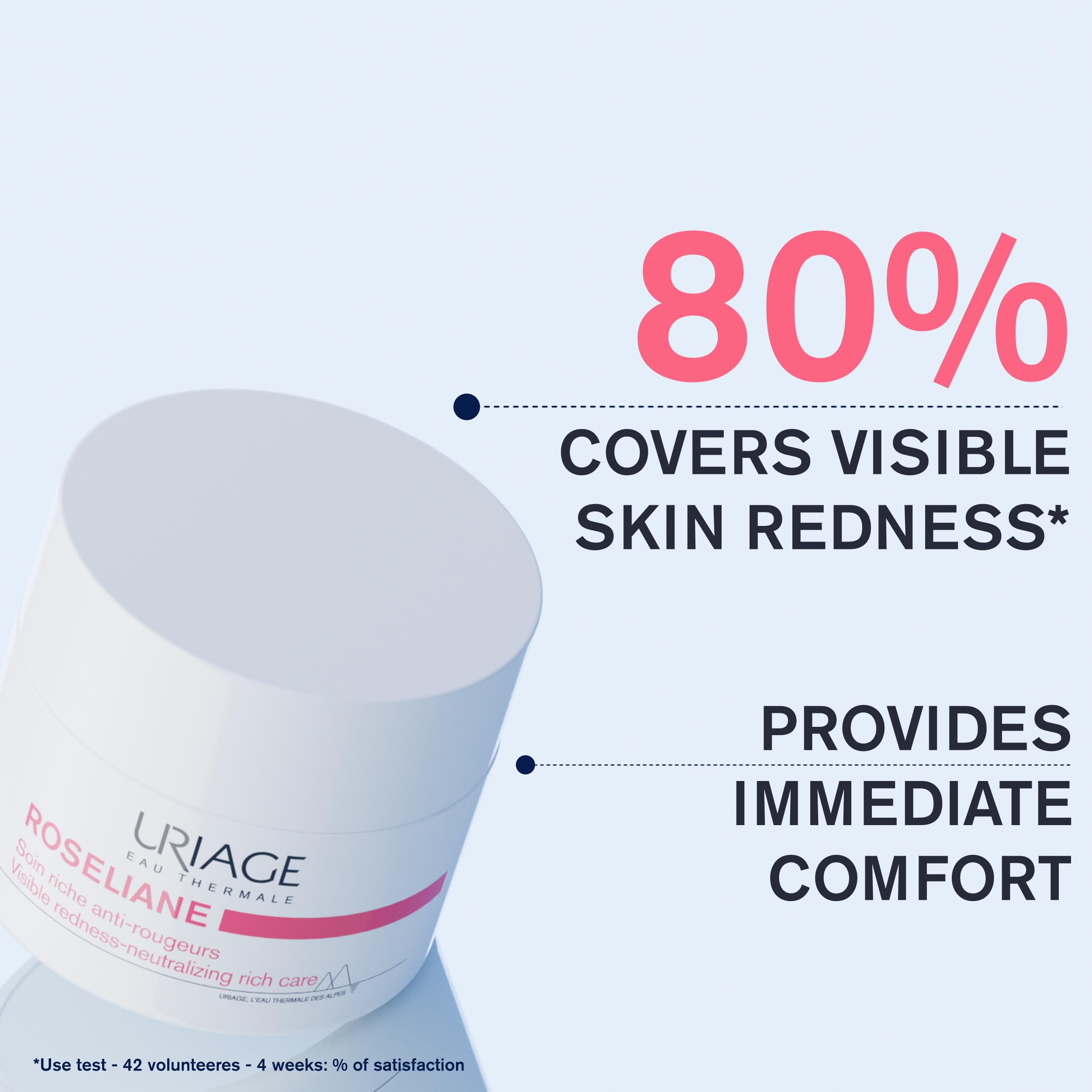 Uriage Roséliane ginseng-algae extracts visually suggest soothing, antioxidant-rich care