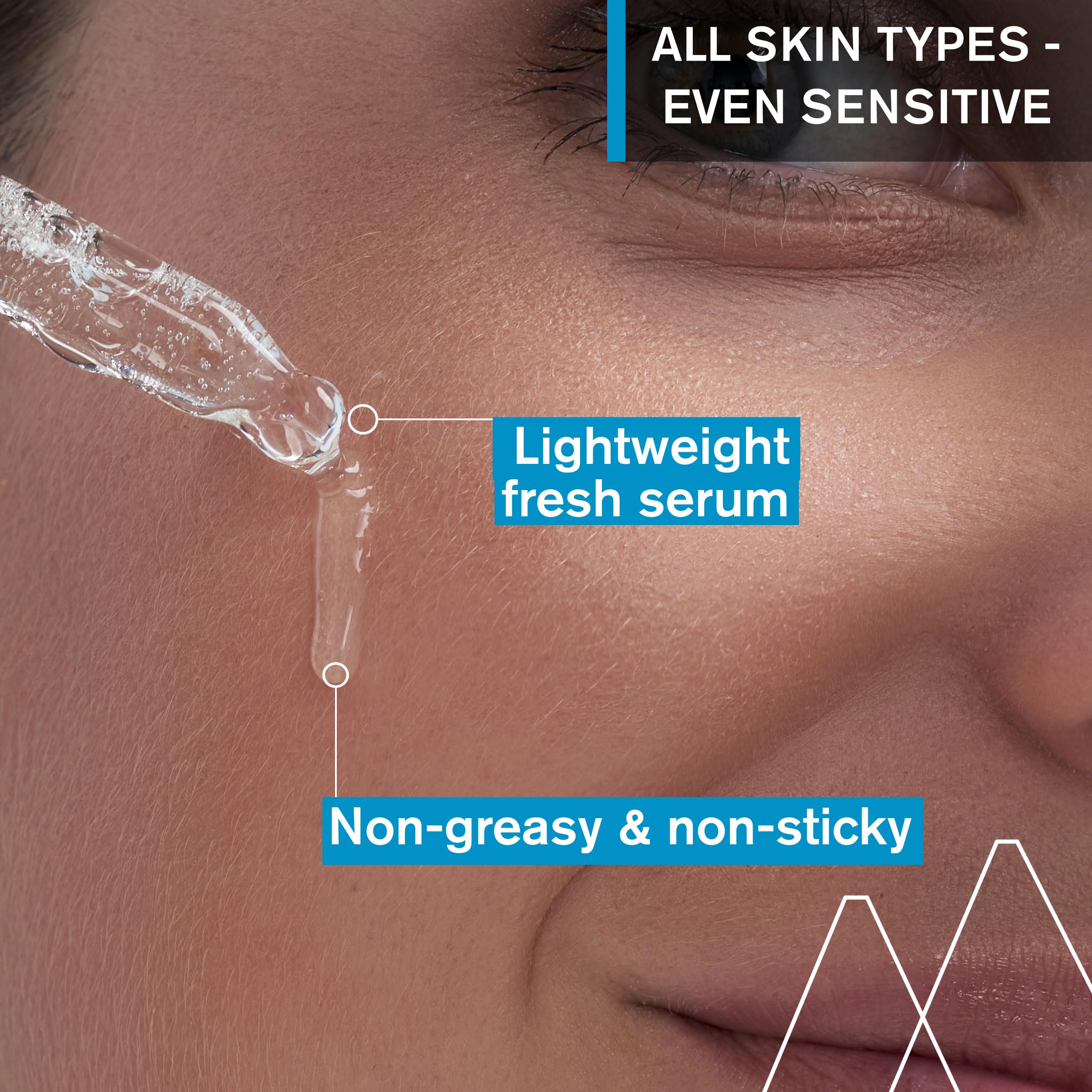 Uriage URIAGE Serum Booster H.A. texture swatch reveals lightweight, non-greasy feel.
