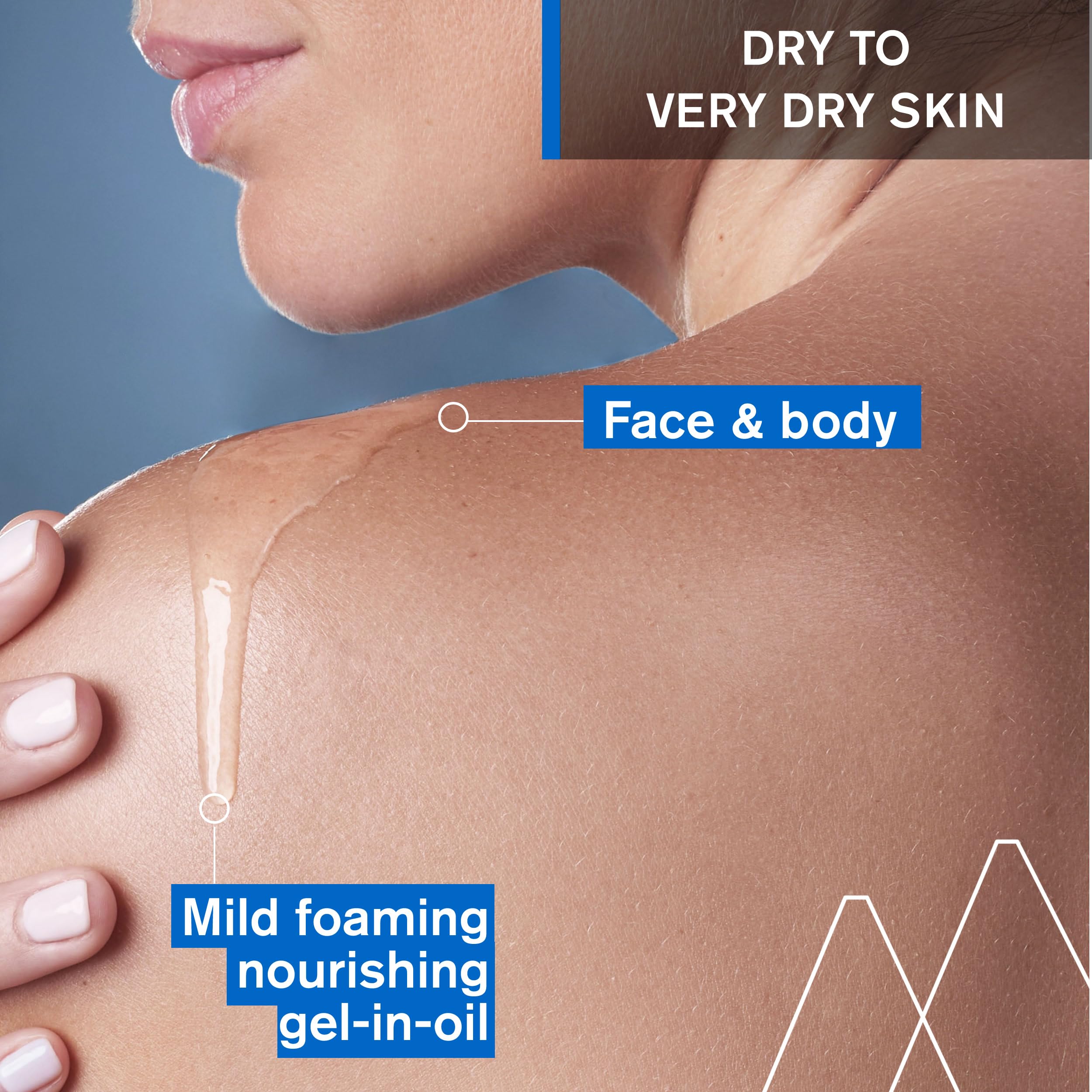 Application view of Uriage Xémose cleansing soothing oil on face and body