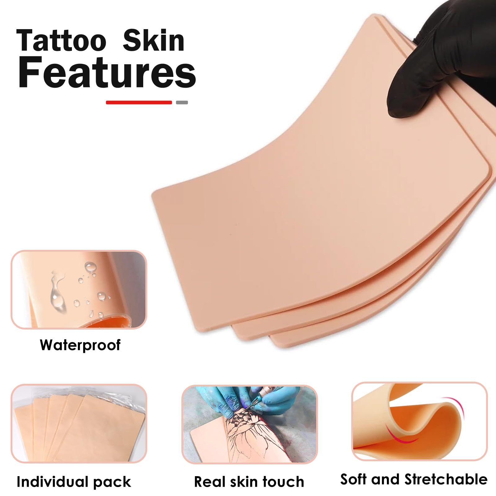 Urknall 3mm tattoo skin packaging shows individually wrapped sets.