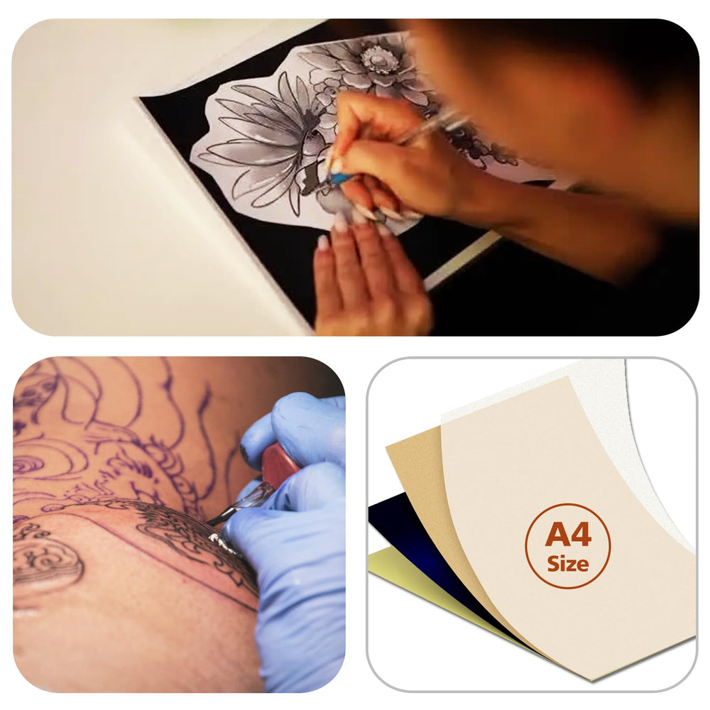 Urknall tattoo stencil paper bundle ideal for studio use and thermal copier compatibility.
