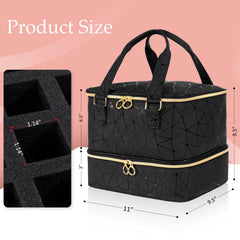Uross Nail Polish Organizer Bag double-handles designed for travel and mobile nail kits