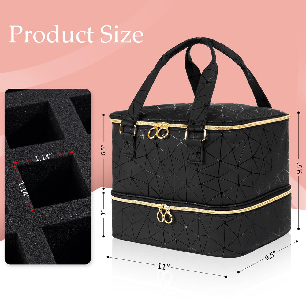 Uross Nail Polish Organizer Bag double-handles designed for travel and mobile nail kits