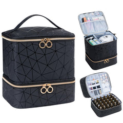 Uross nail polish organizer bag front view for neat, portable storage
