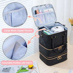 Uross Nail Polish Organizer Bag features waterproof PU material protecting contents.