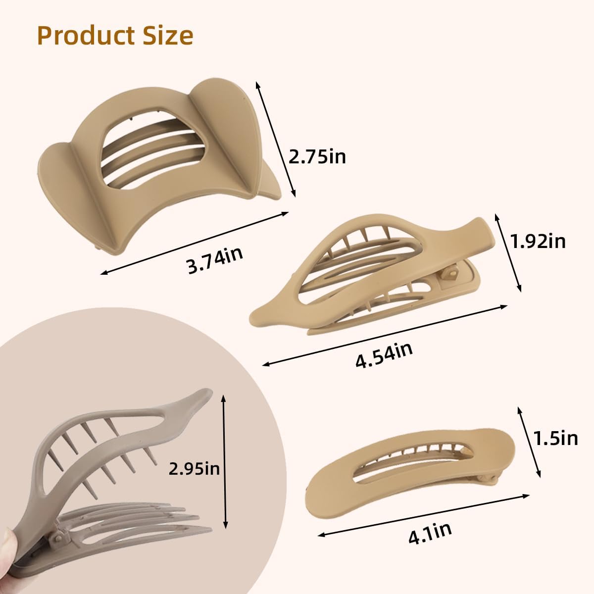 Urrykid flat hair clip matte finish blends with any look and stays put