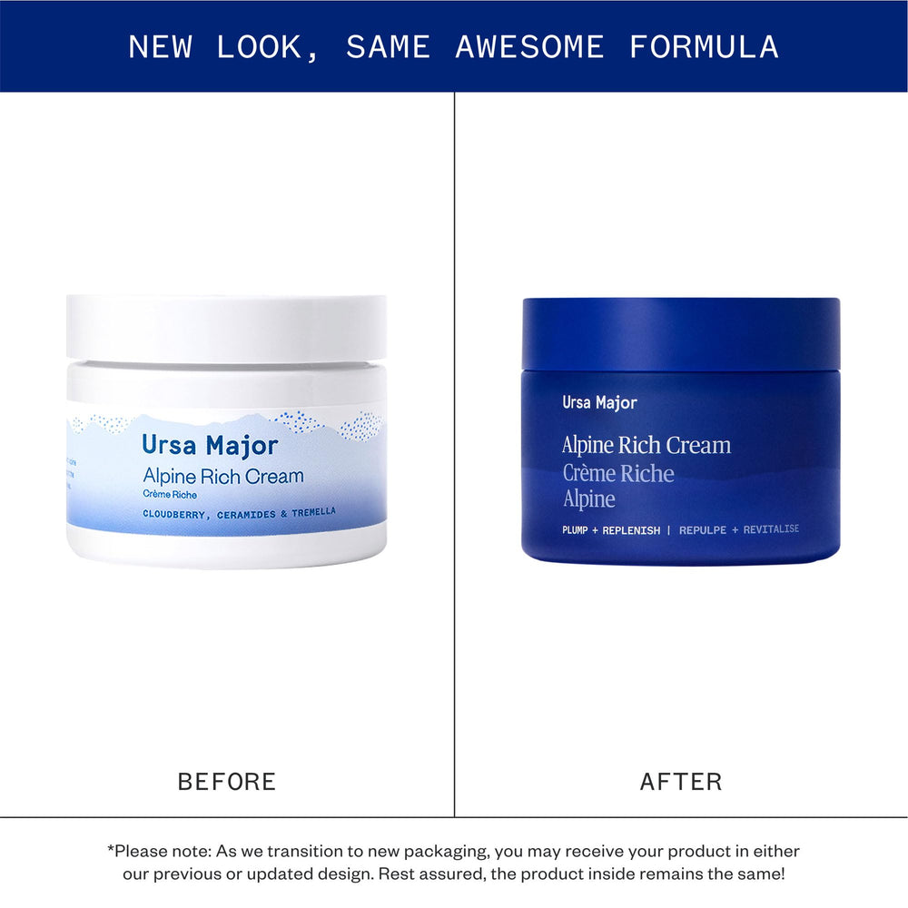 Ursa Major Alpine Rich Cream on face during application showing nourishing hydration.