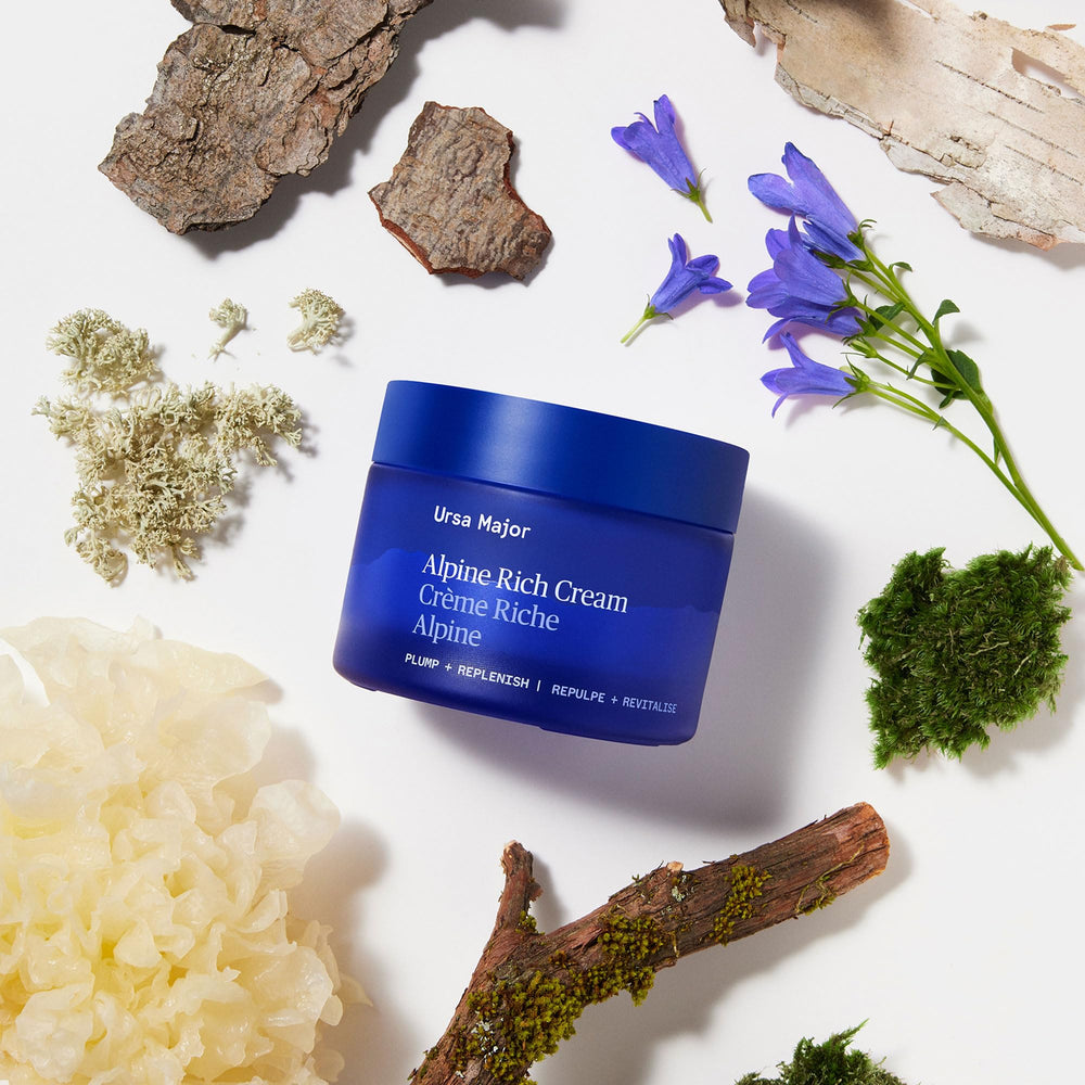 Ursa Major Alpine Rich Cream tremella-mushroom focus highlighting hydration potential.