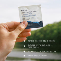 Ursa Major Essential Face Wipes with 4-in-1 tonic exfoliate and hydrate for refreshed skin.