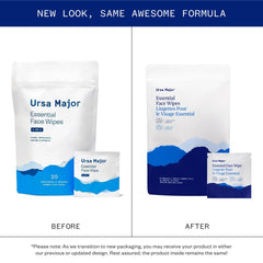 Ursa Major Essential Face Wipes individually wrapped for on-the-go cleansing anytime.