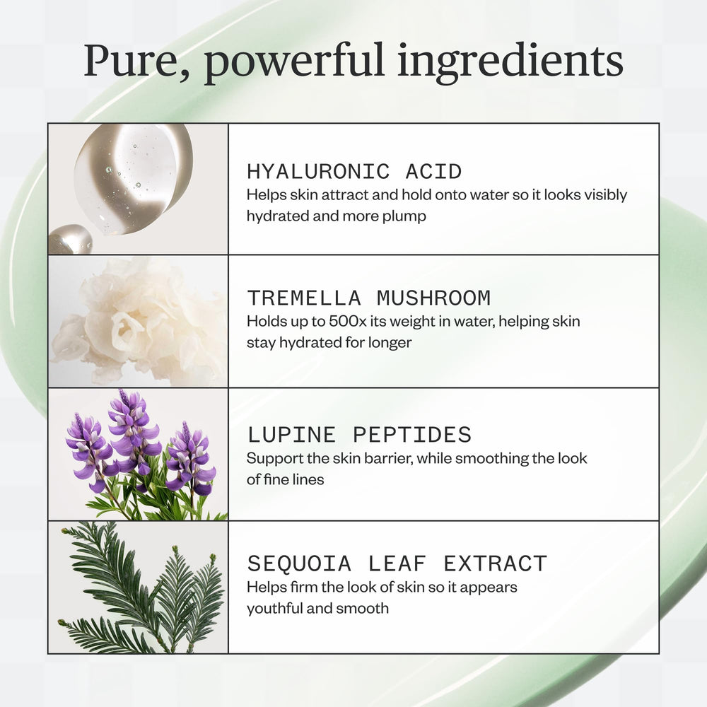 Ursa Major Forest Water Hyaluronic Serum droplets demonstrating intense hydration.