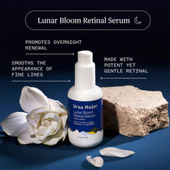 Ursa Major Lunar Bloom Serum texture close-up showing lightweight absorption for daily use.