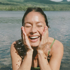 Ursa Major Milky Cleanser is applied to dry skin for a quick cleanse.