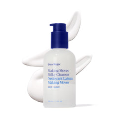 Ursa Major Making Moves Milky Cleanser bottle offers weightless hydration on dry skin.