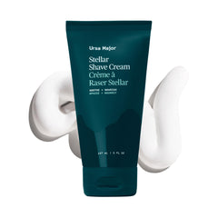 Ursa Major natural shave cream jar closeup showing rich texture for smooth shaves.
