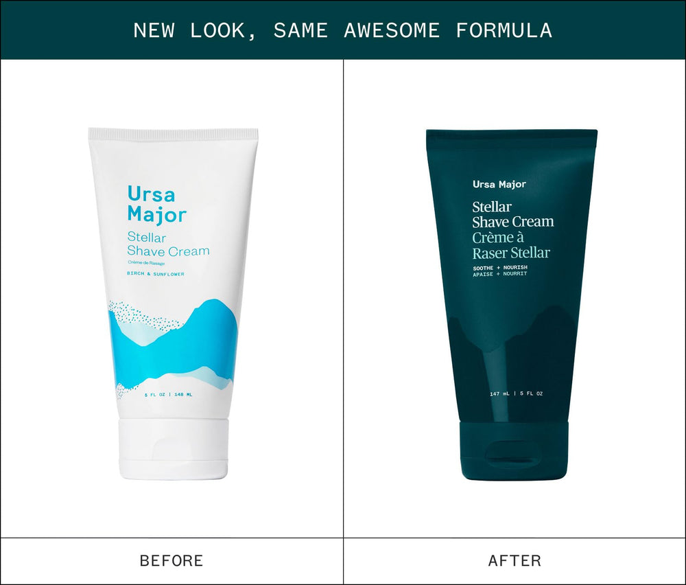 Ursa Major shave cream texture closeup highlighting non-lathering cushion.