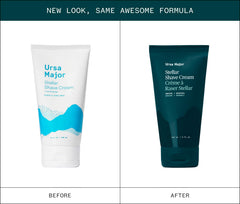Ursa Major shave cream texture closeup highlighting non-lathering cushion.