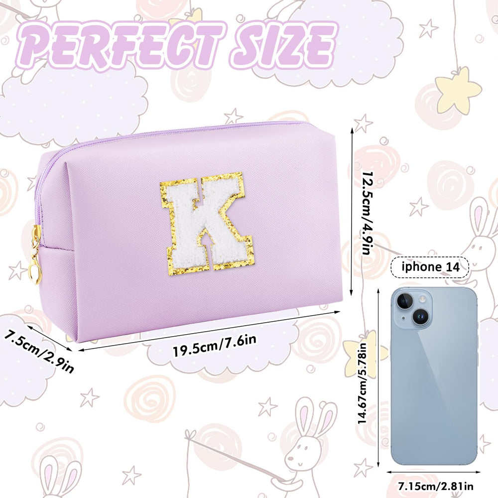 URSKYTOUS PU leather texture close-up highlights soft, lightweight makeup pouch for daily use