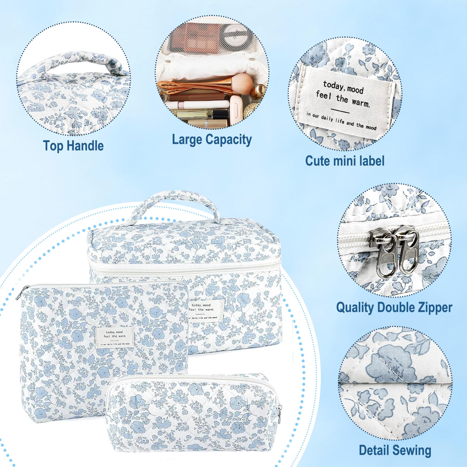 URSKYTOUS skincare essentials bag for samples and small bottles.