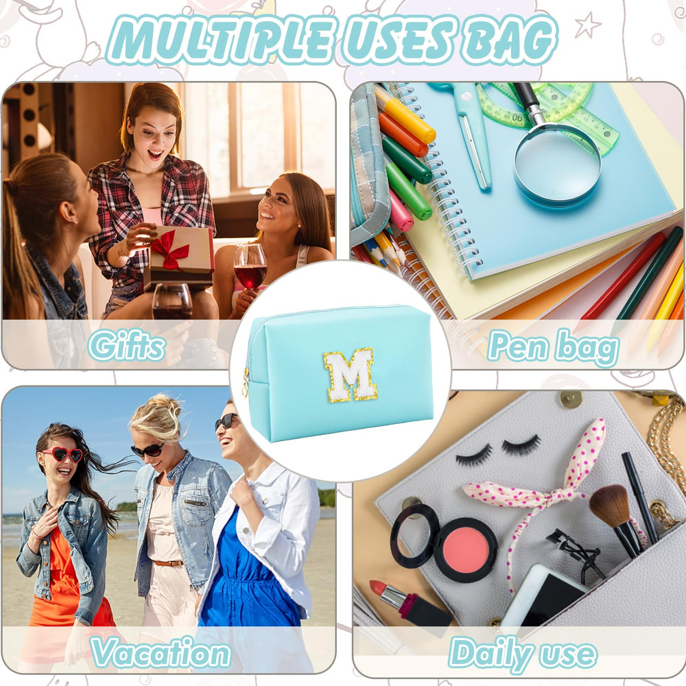 URSKYTOUS travel toiletry bag PU leather close-up emphasizes easy cleaning.