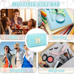URSKYTOUS travel toiletry bag PU leather close-up emphasizes easy cleaning.