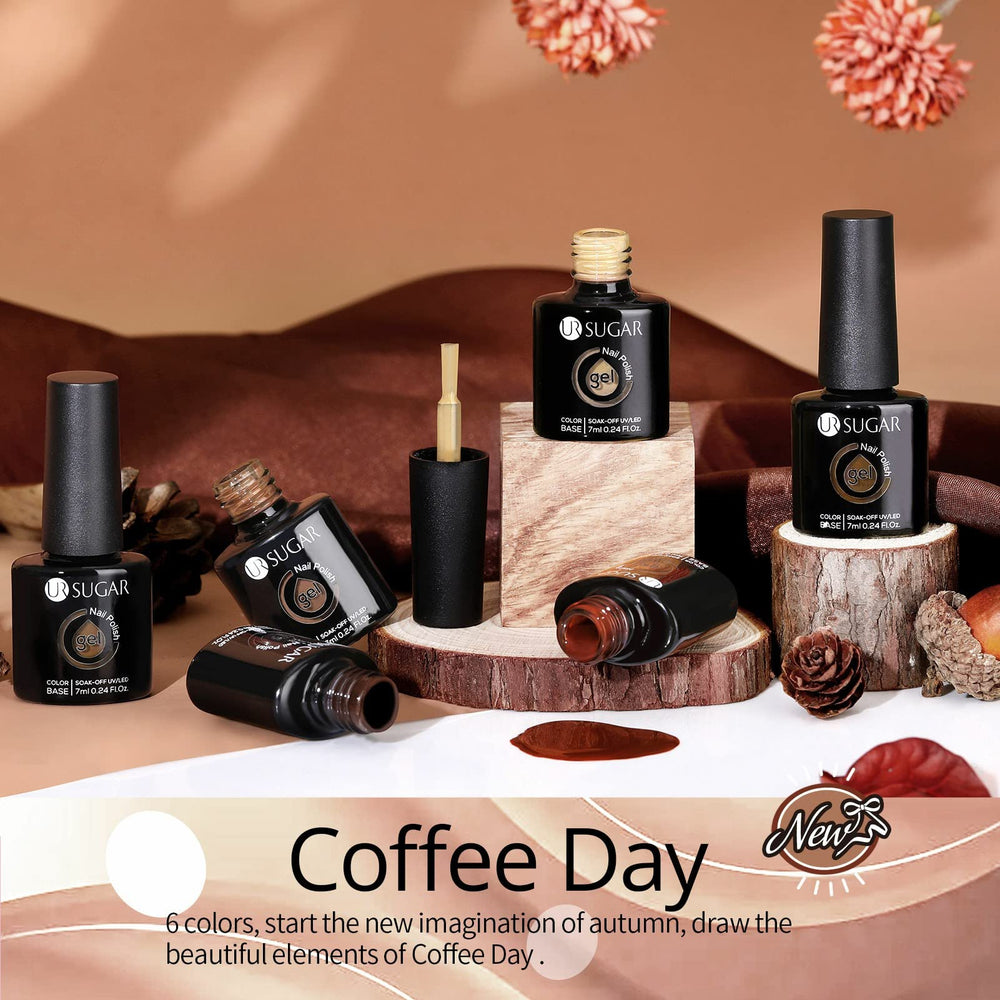 UR SUGAR burgundy gel polish offers glossy fall nail finish.