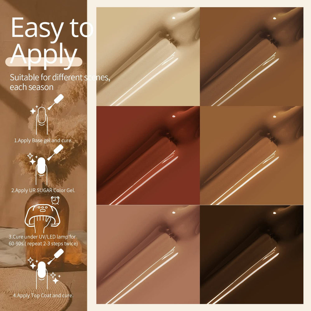 UR SUGAR kit shown with UV curing concept for quick-dry nails.