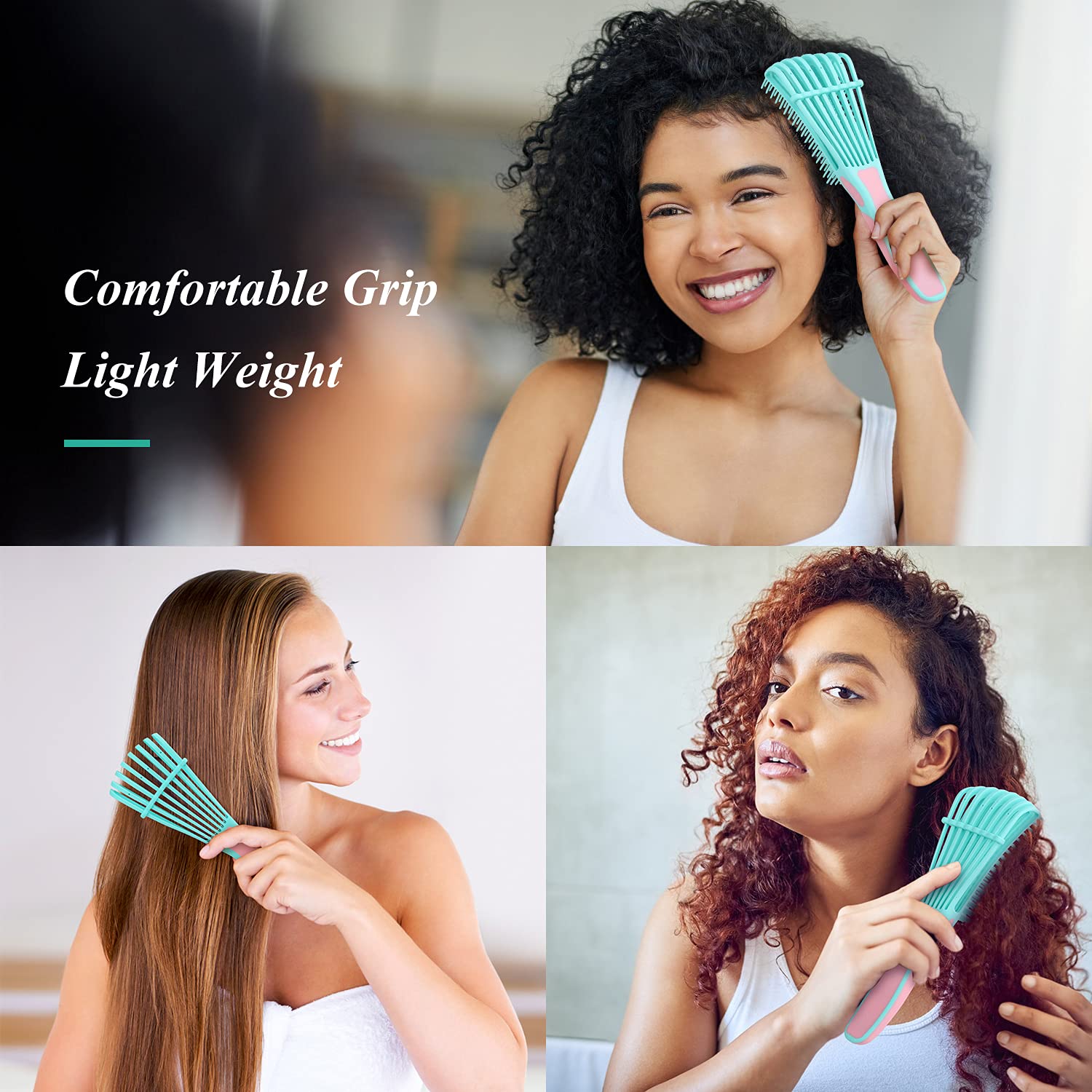 URTHERONE detangling brush durable design highlights lightweight, strong construction.