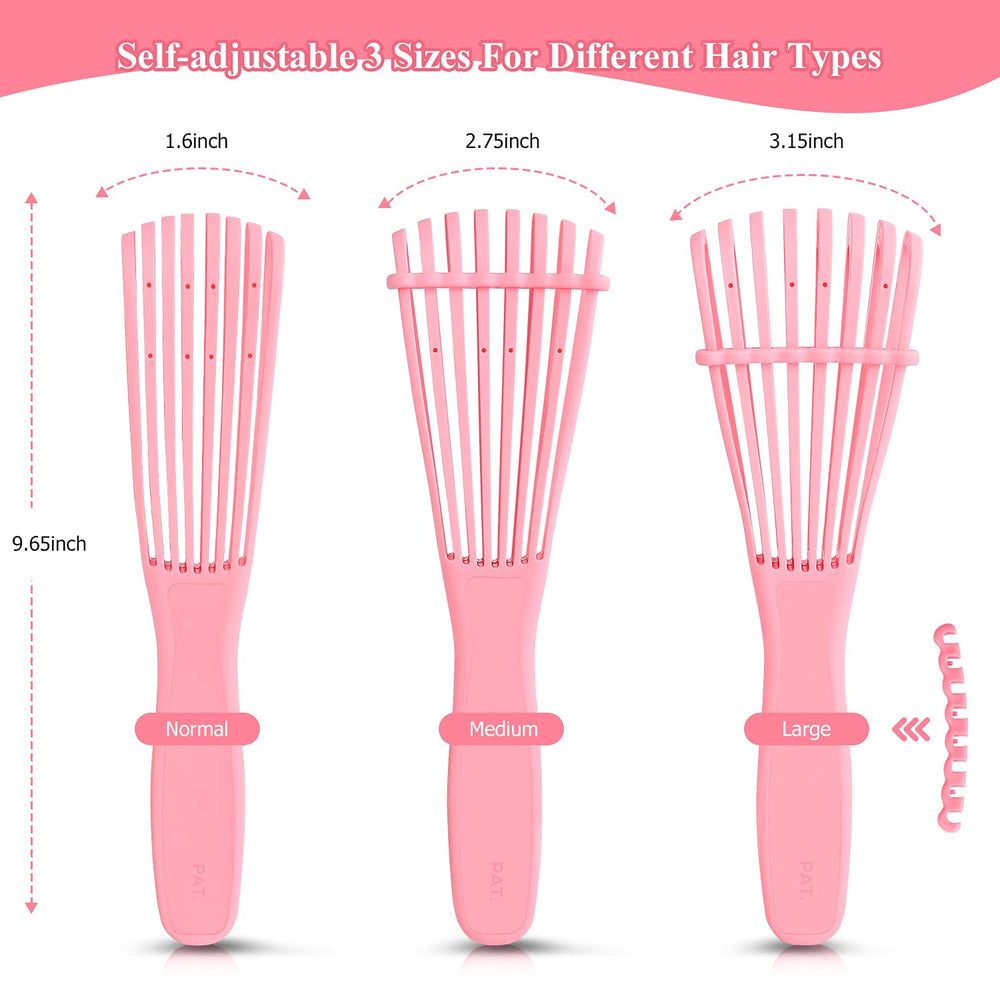 URTHEONE detangling brush with removable control bar demonstrates adjustable tooth distance.