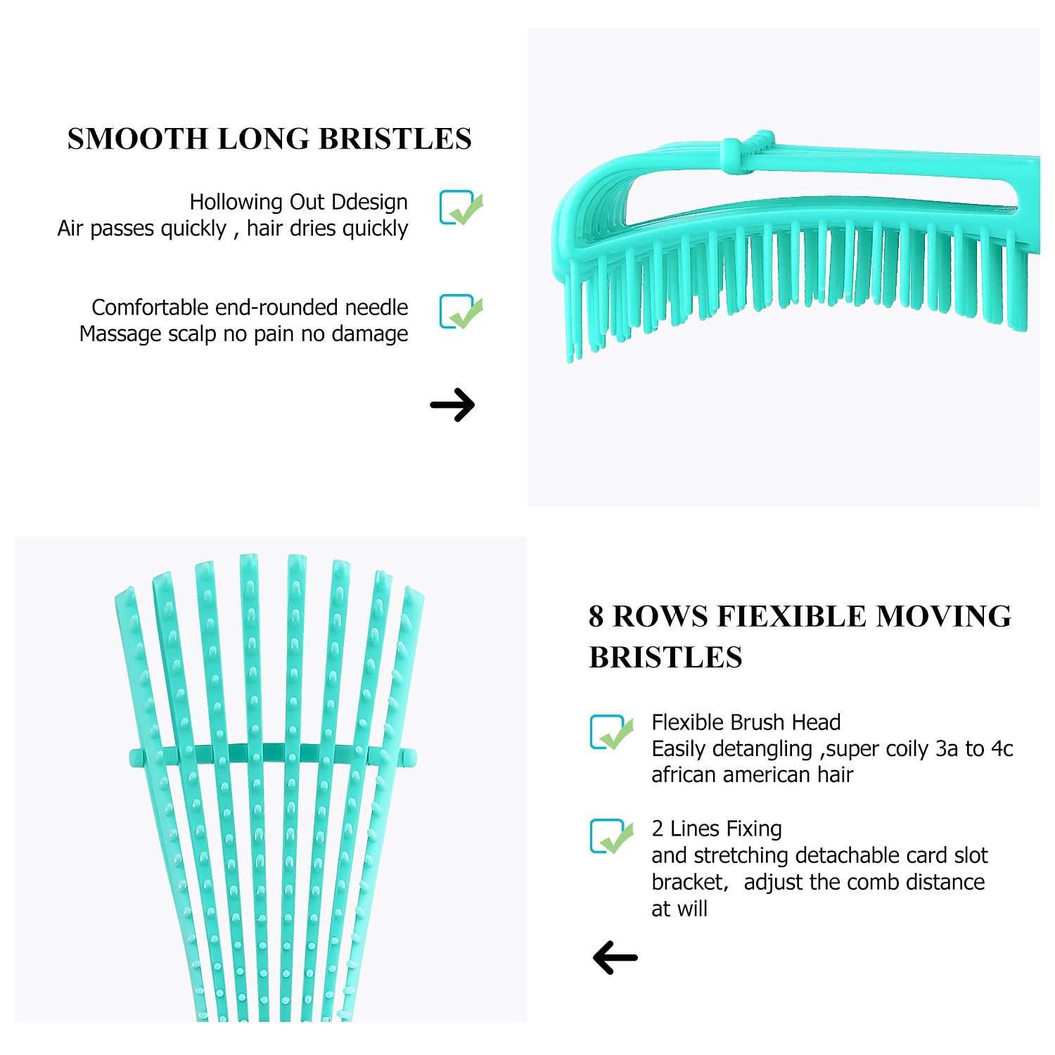 URTHEONE detangling brush soft grip handle demonstrates comfortable control during detangling.
