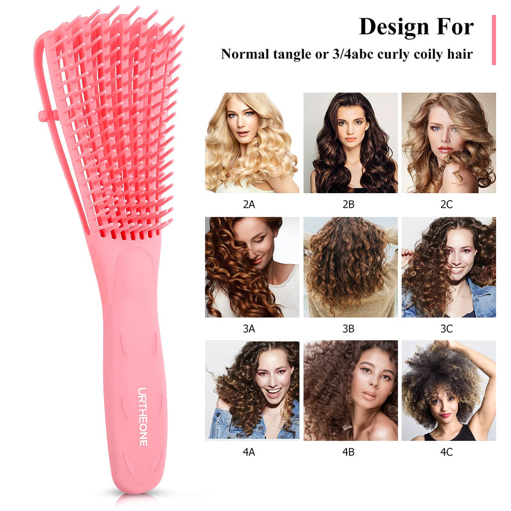 URTHEONE detangling brush soft rubber handle provides a comfortable grip during brushing.