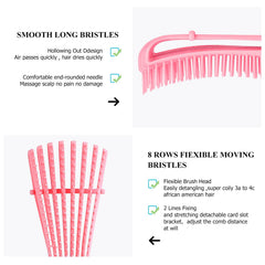 URTHEONE detangling brush close-up shows flexible teeth for gentle detangling.