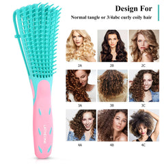 URTHEONE detangling brush with wide-toothed comb enables versatile detangling across textures.