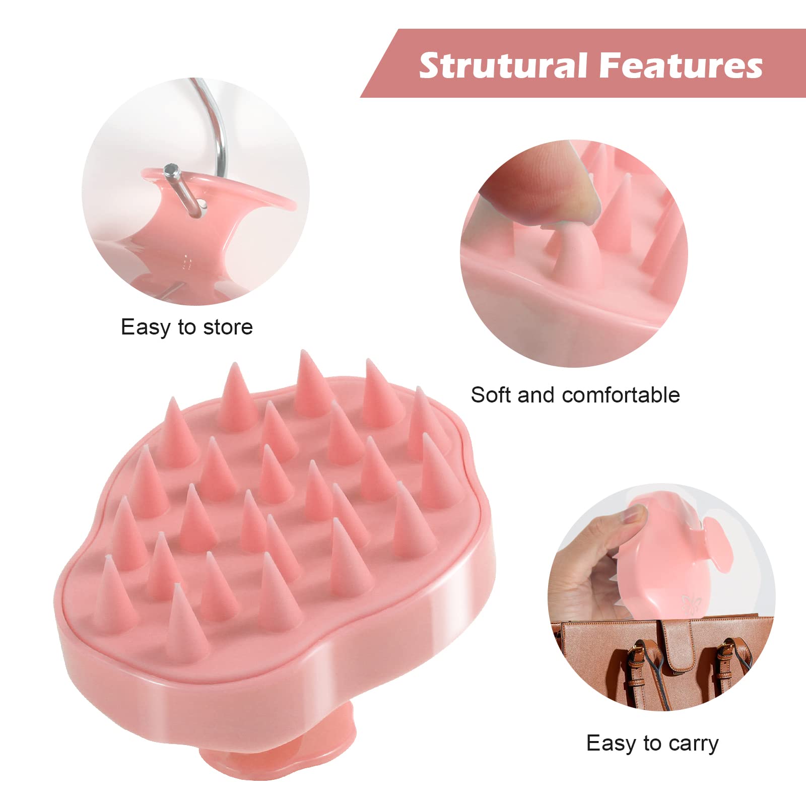 URTHEONE soft silicone brush with ergonomic handle for comfortable scalp massages