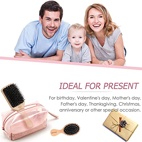 URTHEONE wooden paddle handle offers comfortable grip during daily brushing.