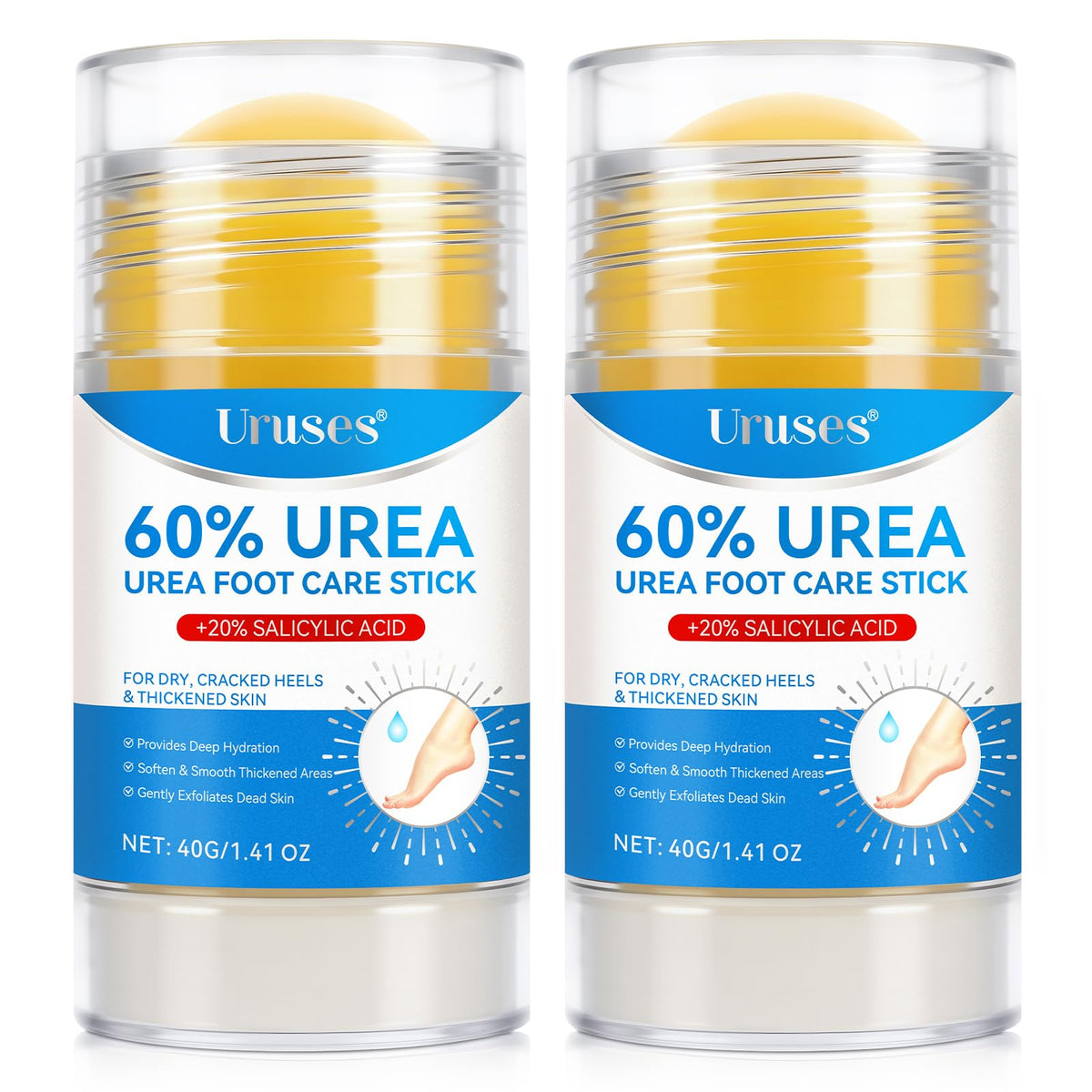 Uruses 2Pack Urea Cream bottle for quick, deep hydration and exfoliation