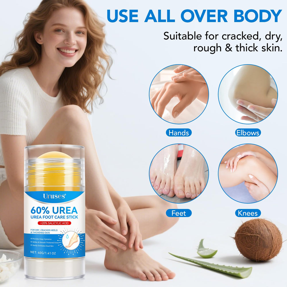 Uruses Dry Skin Repair Heel close-up emphasizing keratin softening and moisture