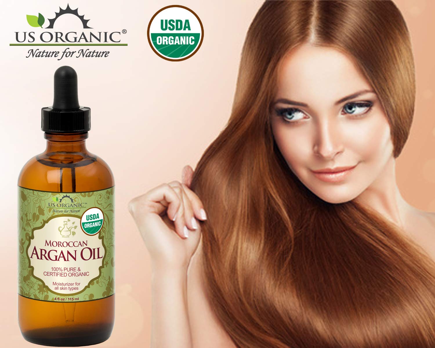 US Organic Moroccan Argan Oil drops on hand demonstrate quick absorption