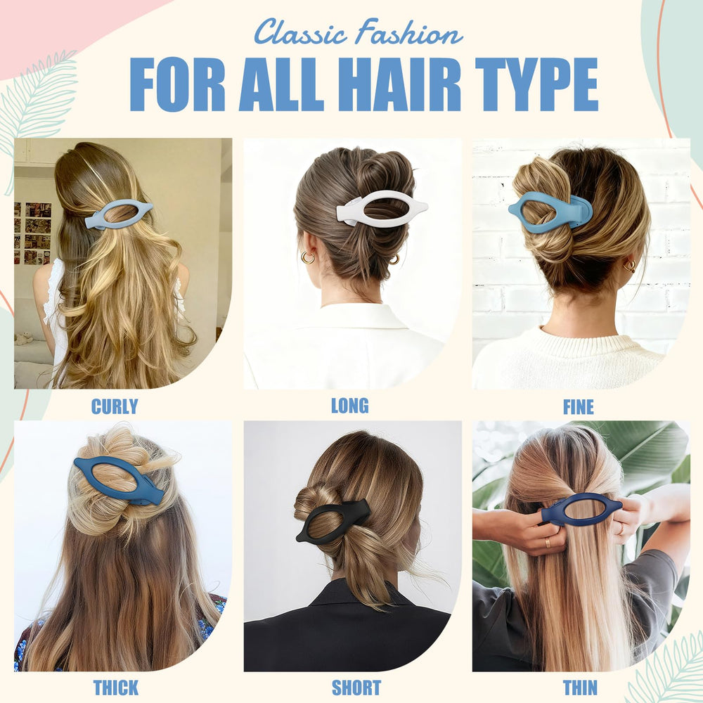 USDNICE flat hair clip dark-brown blends with hair for subtle, secure hold.