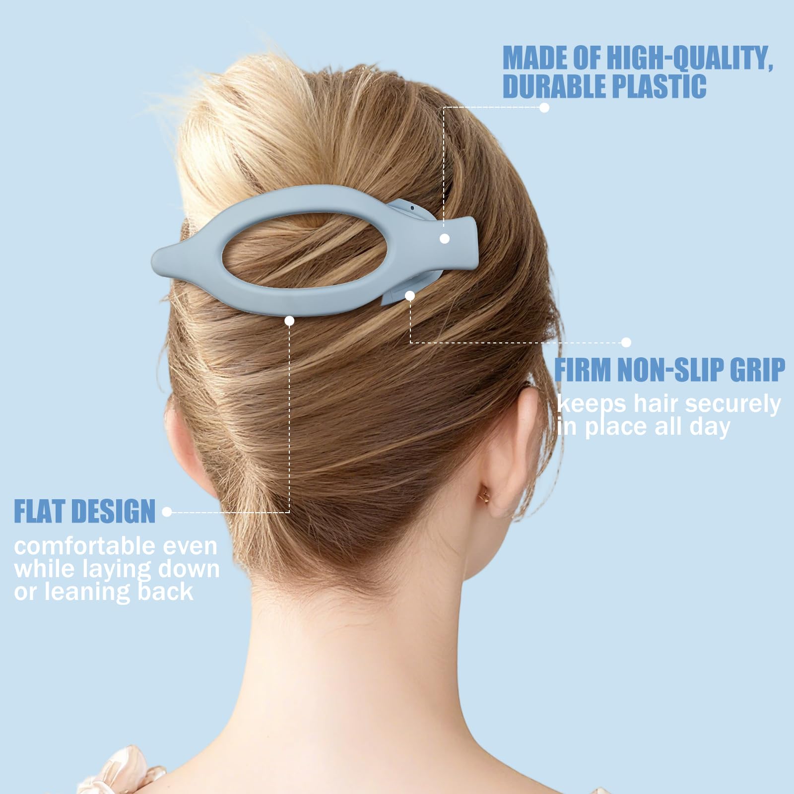 USDNICE flat hair clip light-brown blends naturally for gentle hold.