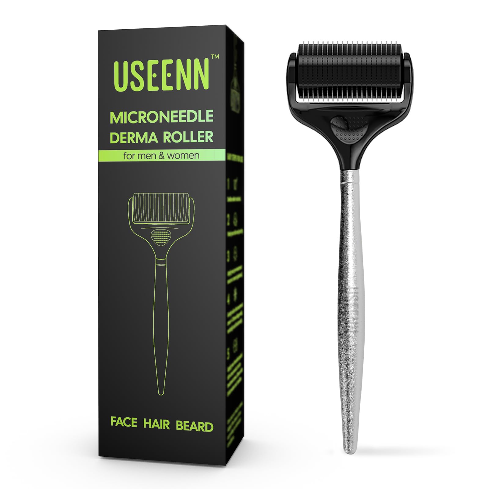 USEENN Ultra Wide Derma Roller for face with 1200 needles for smooth skin