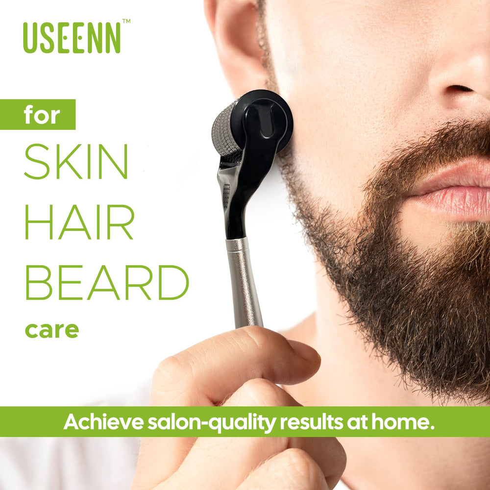 USEENN Ultra Wide Derma Roller metal handle with ergonomic grip