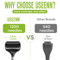 USEENN Ultra Wide Derma Roller scalp with 1200 needles for even coverage