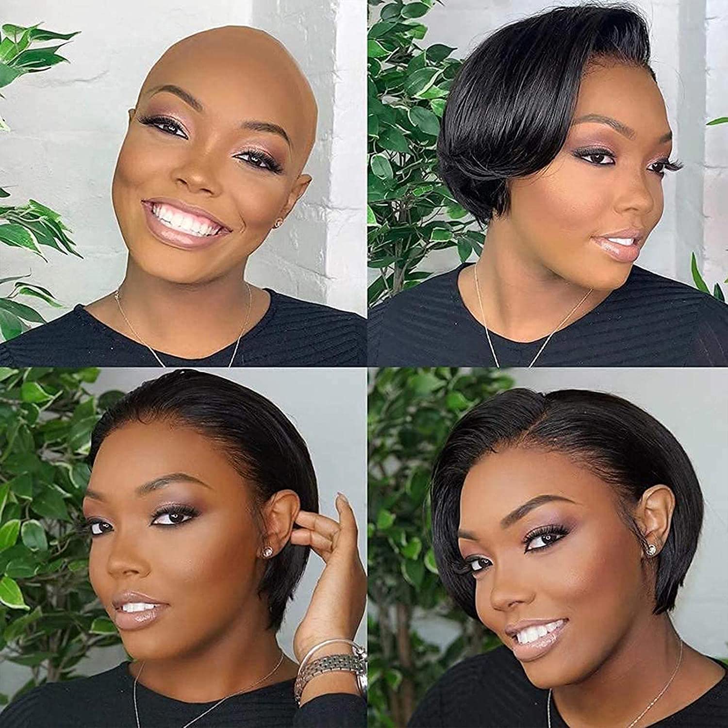 Usexy Hair Pixie Cut Lace Front Wig, cap construction and clips